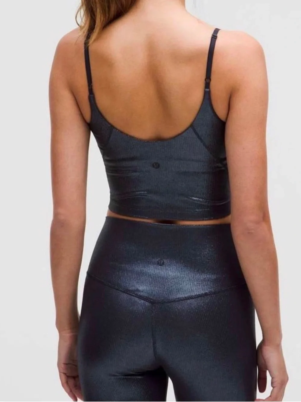 Lululemon Align Ribbeed Crop Cami Tank TopShine A/B Cup NVT Size 12